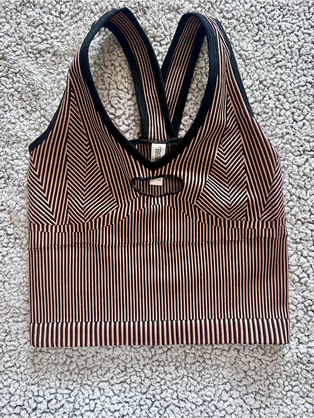 Striped Pink and Black Racerback Tank Top